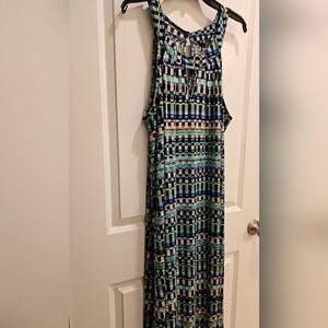 mlle gabrielle 2X Maxi Dress Sleeveless Geometric‎ Multicolor Casual